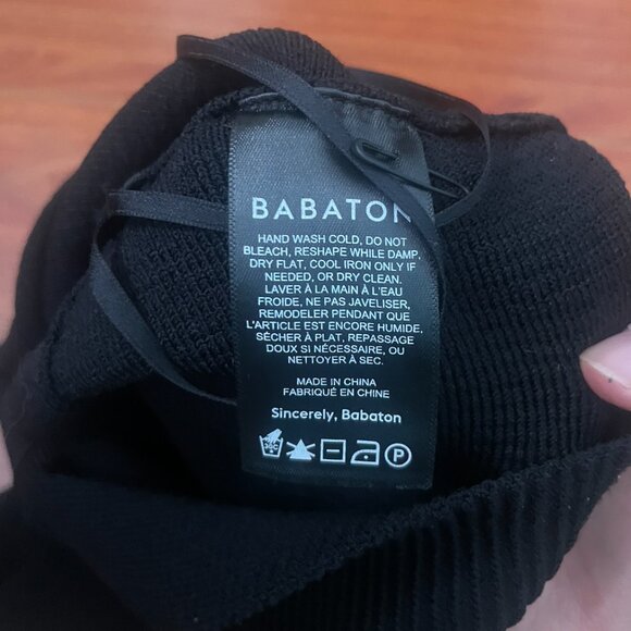 NWOT Aritzia Babaton Sculpt Knit Criss Cross Cropped Tank Black Size S - Picture 3 of 5